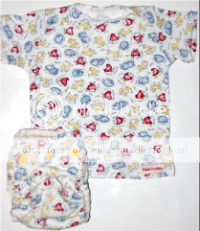 On the Farm - Medium TNT Dynamite Turned & Topstitiched PUL OBV Diaper  & 12 months TShirt